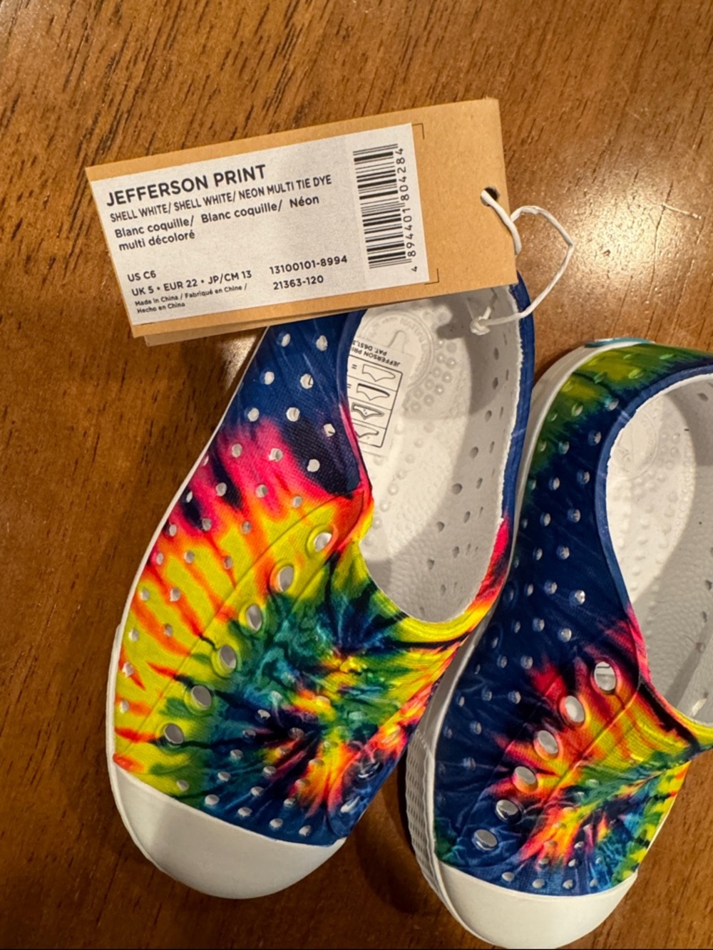 NWT Native Toddler Tie-Dye shoes size 6 - Picture 2 of 3